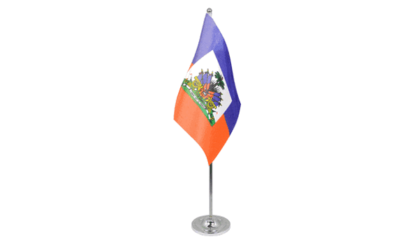 Haiti Crest Satin Table Flag
